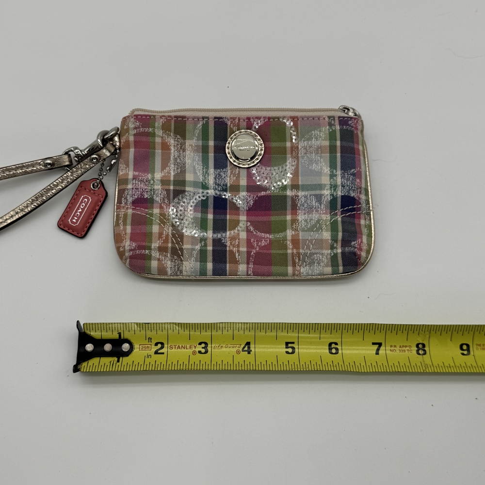Coach Multicolor Plaid Wristlet